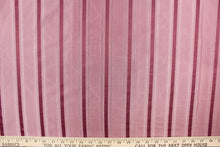 Load image into Gallery viewer, This stunning yarn dyed fabric features a striped pattern in rose pink. 
