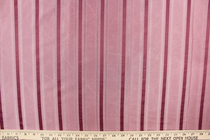 Grey ticking stripe fabric taupe from Brick House Fabric: Novelty Fabric