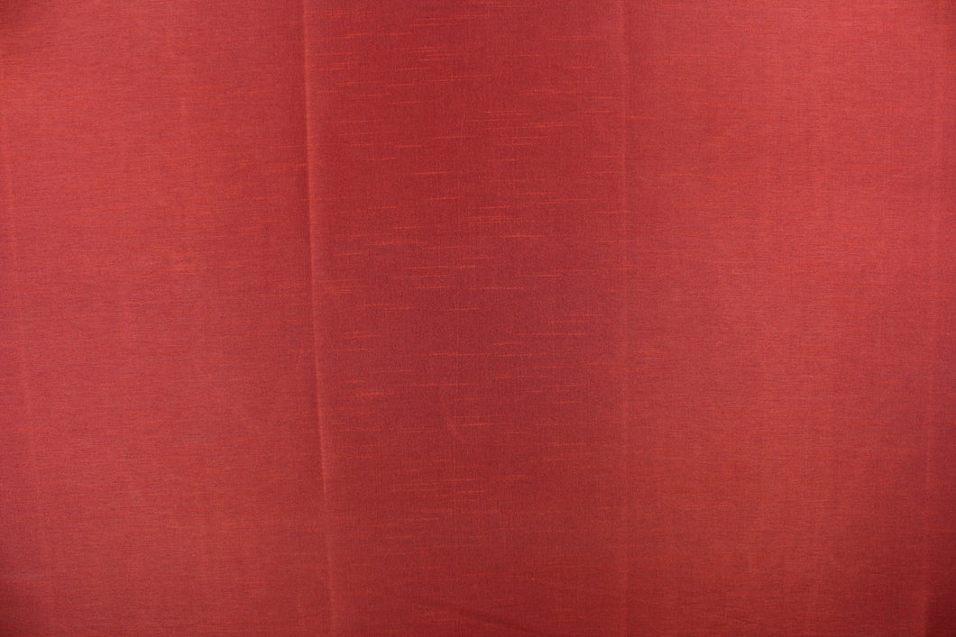  A mock linen fabric in a solid brick red