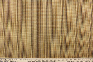 This multi-use fabric features a striped design in shades of brown and gold.  