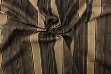 Load image into Gallery viewer,  This heavily striped fabric in brown and gold tones will compliment any home decor theme you have in your home. 
