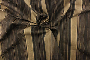  This heavily striped fabric in brown and gold tones will compliment any home decor theme you have in your home. 