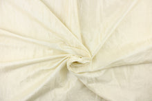 Load image into Gallery viewer, This taffeta fabric features a crinkle design in a rich cream color. 
