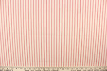 Load image into Gallery viewer,  This heavy striped fabric in red and off white would be a wonderful accent to your home decor.
