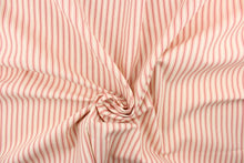 Load image into Gallery viewer,  This heavy striped fabric in red and off white would be a wonderful accent to your home decor.
