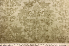 Load image into Gallery viewer, This velvet features a beautiful floral scroll design in  solid beige color. 
