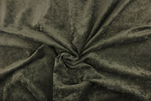 Load image into Gallery viewer,  This velvet features a beautiful crushed solid dark  gray green color. 

