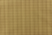 Load image into Gallery viewer, This stunning yarn dyed fabric features a small plaid design in beige, taupe and tan.
