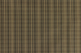 This stunning yarn dyed fabric features a small plaid design in black, and beige.
