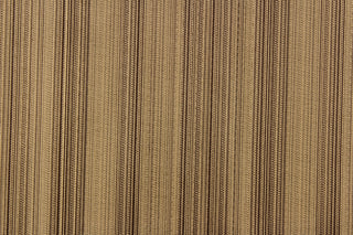 This jacquard fabric features variegated stripes in brown.  It is perfect for accent pillows, window treatments (draperies and valances), and upholstery projects. We offer this fabric in other colors.