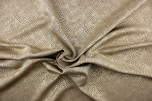  This jacquard in gold with brown undertones is great for home decor such as multi purpose upholstery, window treatments, pillows, duvet covers, tote bags and more.  It has a soft workable feel yet is stable and durable with a rating of 15,000 double rubs. 