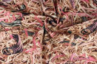 This camo fabric in tan, beige, black, pink, and taupe. 
