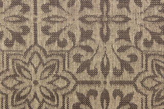  This jacquard fabric features a large-scale floral design in shades of brown.  It is great for home decor such as multi-purpose upholstery, window treatments, pillows, duvet covers, tote bags and more.  It has a soft workable feel yet is stable and durable.