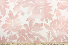 Load image into Gallery viewer, This fabric features a floral design in a pale pink against a white background. 

