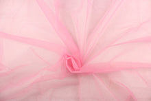 Load image into Gallery viewer, This tulle features a sparkly design in gold against a pink background.
