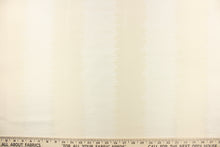 Load image into Gallery viewer, This sheer fabric features a wide stripe design in a creamy white. 
