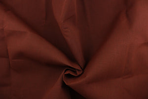  A solid rich brown fabric great for umbrellas, outdoor upholstery and more. It has a water repellent finish, UV protection, it is fade resistant, mold and mildew resistant and abrasion resistant. 