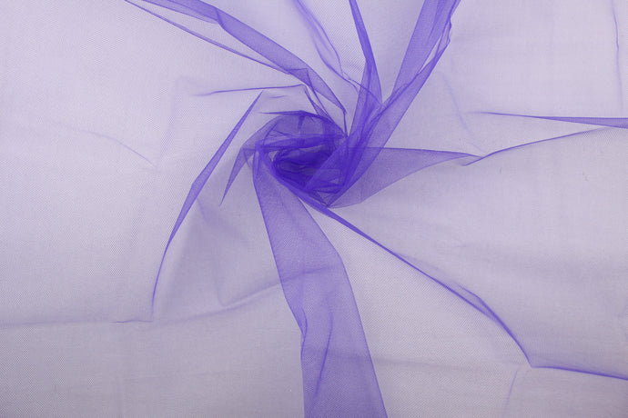 A sheer, semi firm, netting tulle in dark purple. 