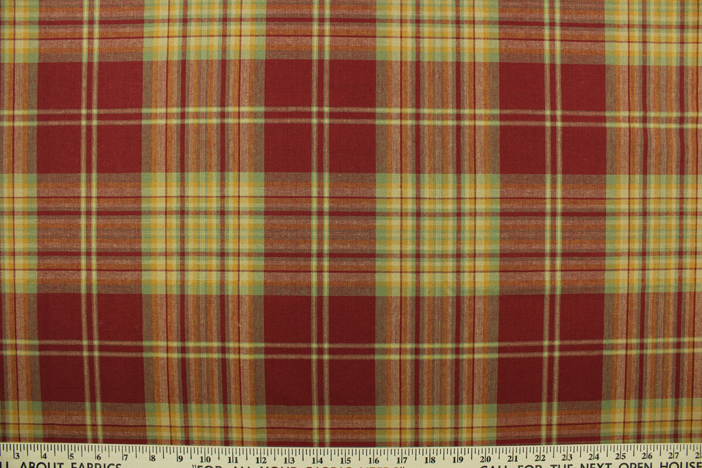 Richloom© Belinda Plaid Fabric in Tomato – All About Fabrics