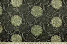Load image into Gallery viewer, Winona is a beautiful floral print in bronze and brown.  The slight sheen adds to the beauty of the fabric.  Use this multi purpose fabric for drapery, pillows, bedding, placemats, home decor and light upholstery.  It is soft and durable and has a nice hand.
