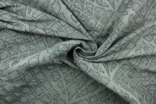 Load image into Gallery viewer, Procioa is a multu use jacquard fabric that features a geometrical design in platinum.  A slight sheen enhances the design.  It is great for home décor such as upholstery, window treatments, pillows, duvet covers, tote bags and more.  It has a soft workable feel yet is durable and stable.
