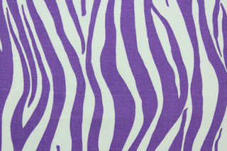 This fabric features striated stripes in purple and white.  The multi use fabric is perfect for window treatments, decorative pillows, custom cushions, bedding, light duty upholstery applications and almost any craft project.  It has a soft workable feel yet is stable and durable.  