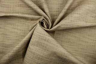 A mock linen in a beautiful weave in brown, taupe and gold with a latex backing. 