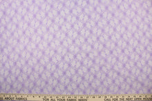Load image into Gallery viewer, This lace features a woven floral design in purple. 
