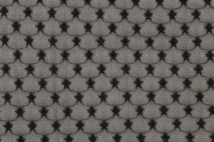 This lace features a woven star design in black.