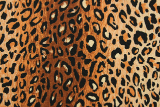 This fabric features a gorgeous cheetah print design in rust, orange and black.  The multi use fabric is perfect for window treatments, decorative pillows, custom cushions, bedding, light duty upholstery applications and almost any craft project.  It has a soft workable feel yet is stable and durable.  