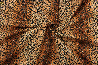 This fabric features a gorgeous cheetah print design in rust, orange and black.  The multi use fabric is perfect for window treatments, decorative pillows, custom cushions, bedding, light duty upholstery applications and almost any craft project.  It has a soft workable feel yet is stable and durable.  