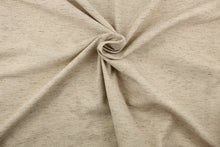 Load image into Gallery viewer, A mock linen in a pale beige with speckles of gray  and a tricot backing .
