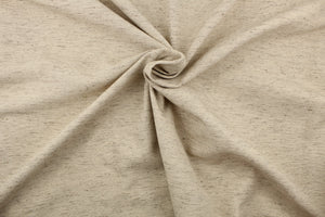 A mock linen in a pale beige with speckles of gray  and a tricot backing .