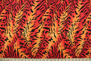 Verdant is an animal print design in vibrant orange, red and black.  The multi use fabric is perfect for window treatments, decorative pillows, custom cushions, bedding, light duty upholstery applications and almost any craft project.  It has a soft workable feel yet is stable and durable.  
