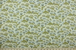 Toki is a printed Asian inspired fabric that features scalloped abstract blooming flowers.  The multi use fabric is perfect for window treatments, decorative pillows, custom cushions, bedding, light duty upholstery applications and almost any craft project.  This fabric has a soft workable feel yet is stable and durable with 50,000 double rubs.