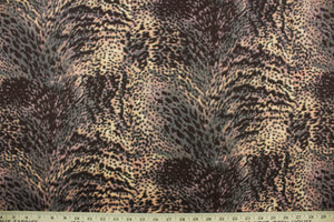 Aquatic features a reptile skin design in dark gray and peach.  The multi use fabric is perfect for window treatments, decorative pillows, custom cushions, bedding, light duty upholstery applications and almost any craft project.  It has a soft workable feel yet is stable and durable.  