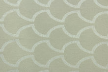 Load image into Gallery viewer, This fabric features a geometric design in shiny beige set against a dull beige .
