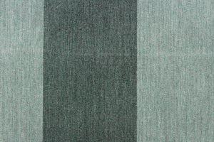  This fabric features a wide stripe design in a dark and light washout green.