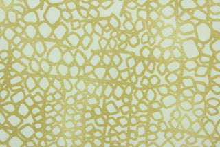 Marine is a geometrical pattern in honey on an off white background.  It can be used for several different statement projects including window accents (drapery, curtains and swags), toss pillows, bed skirts, handbags and duvet covers.  It has a soft workable feel yet is stable and durable.  