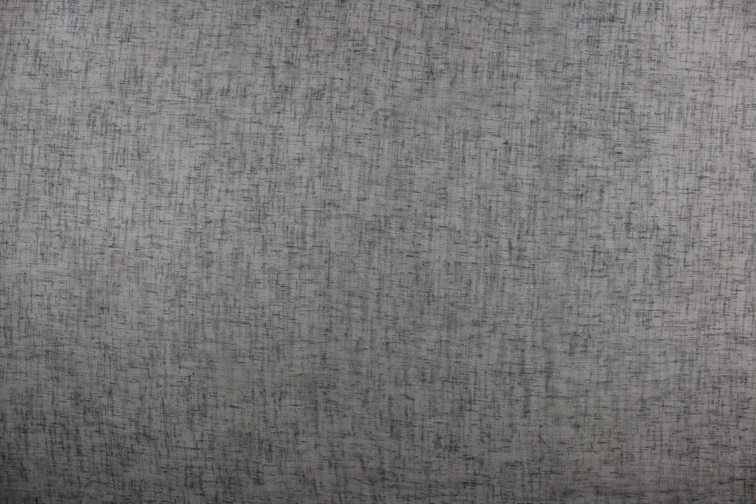 This sheer fabric in a solid dark gray . 
