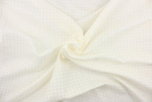 Load image into Gallery viewer, This sheer fabric features a checker design in a off white .
