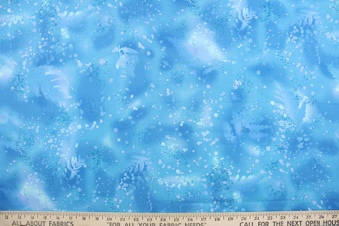 This fabric features ferns with a distressed look that enhances the design.  Colors included are various shades of blue with hints of light purple.  It has a nice soft hand and would be great for quilting, crafting and home decor.  We offer this fabric in several different colors.