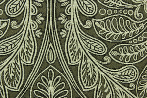 This tapestry features a beautiful demask design in champagne , black, and taupe with a latex backing.