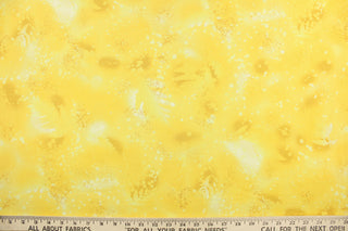 This fabric features ferns with a distressed look that enhances the design.  Colors included are various shades of yellow with hints of white.  It has a nice soft hand and would be great for quilting, crafting and home decor.  We offer this fabric in several different colors.