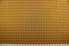 Load image into Gallery viewer,  Balanced is a multi use fabric featuring a square pattern in yellow orange, orange and brown.  It is durable and hard wearing and would be great for multi-purpose upholstery, bedding, accent pillows and drapery.  We offer this pattern in two other colors.

