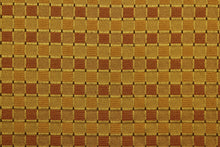 Load image into Gallery viewer,  Balanced is a multi use fabric featuring a square pattern in yellow orange, orange and brown.  It is durable and hard wearing and would be great for multi-purpose upholstery, bedding, accent pillows and drapery.  We offer this pattern in two other colors.

