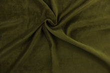 Load image into Gallery viewer, This hard wearing chenille fabric in olive green would be a beautiful accent to your home décor.  It is a heavyweight fabric that is soft and is perfect for upholstery projects, toss pillows, and heavy drapery.
