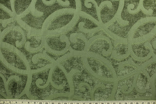 This multi use, hard wearing chenille fabric features a mosaic design in moss green and would be a beautiful accent to your home décor.  It is a heavyweight fabric that is soft and is perfect for upholstery projects, toss pillows, and heavy drapery.