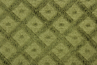 This multi use, hard wearing chenille fabric features a diamond pattern with circles in green and would be a beautiful accent to your home décor.  It is a heavyweight fabric that is soft and is perfect for upholstery projects, toss pillows, and heavy drapery.