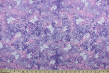 Load image into Gallery viewer, This fabric features butterflies and small flowers in white and varying shades of violet.  The lightweight fabric is easy to sew and has a soft hand.  The versatile fabric makes it great for quilting, crafting and home décor.  
